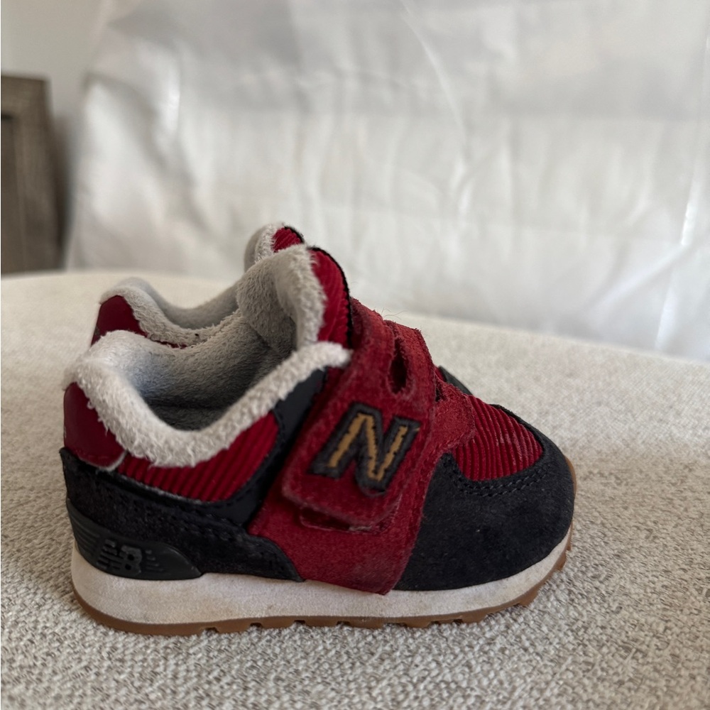 New Balance Baby Red and Black Sneakers